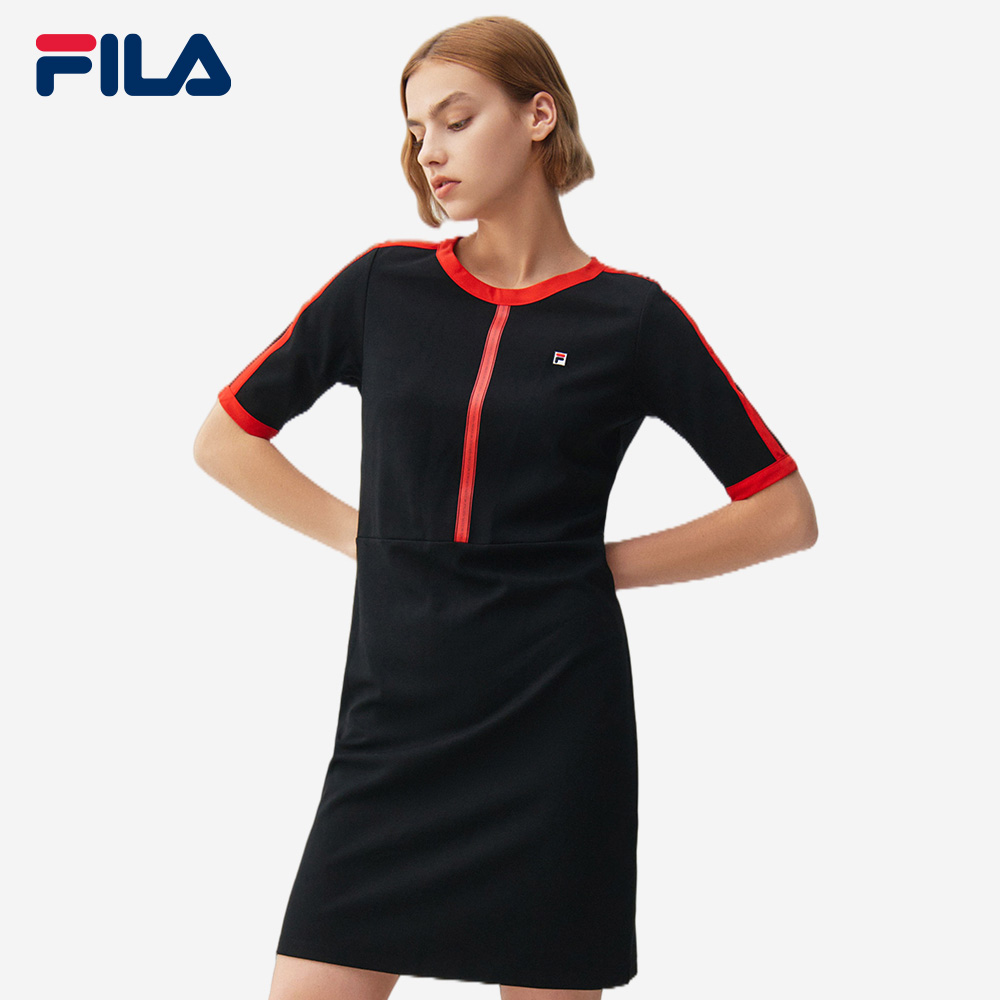 Online Exclusive Women's Embroidered F-box Logo Back Slit Dress